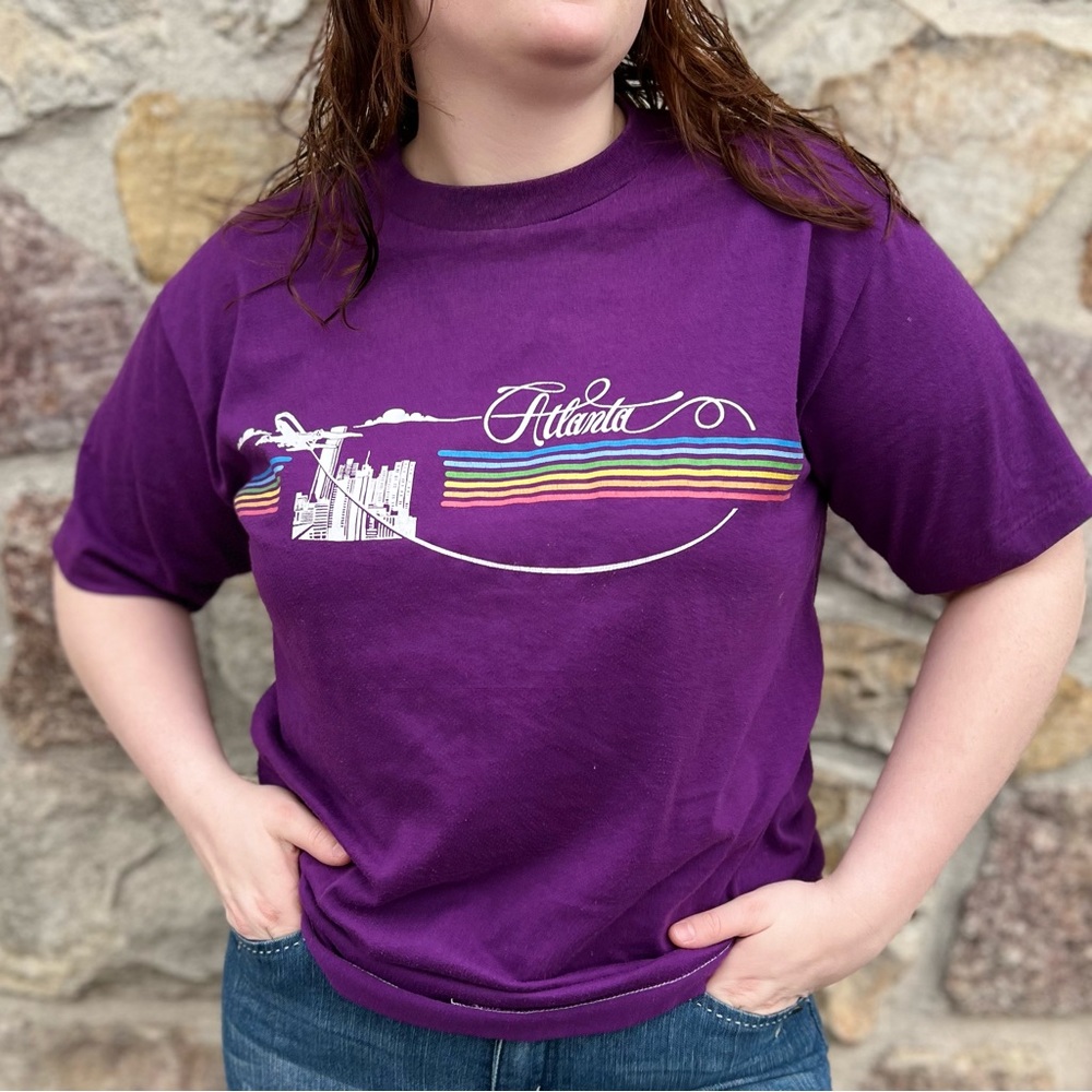 Vintage 80s Velva Sheen single stitch Atlanta tee shirt